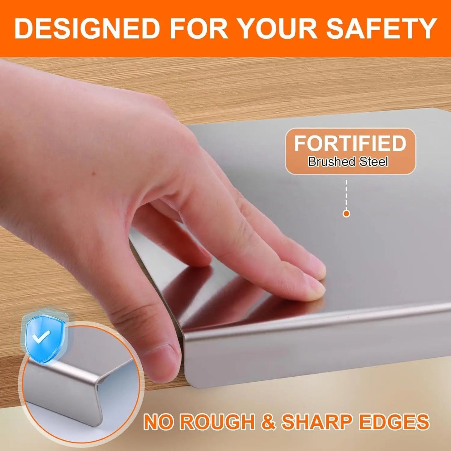 Non-Slip Stainless Steel Chopping Board for Countertop