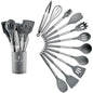 13-Piece Silicone Kitchen Utensil Set with Steel Handle
