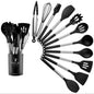 13-Piece Silicone Kitchen Utensil Set with Steel Handle