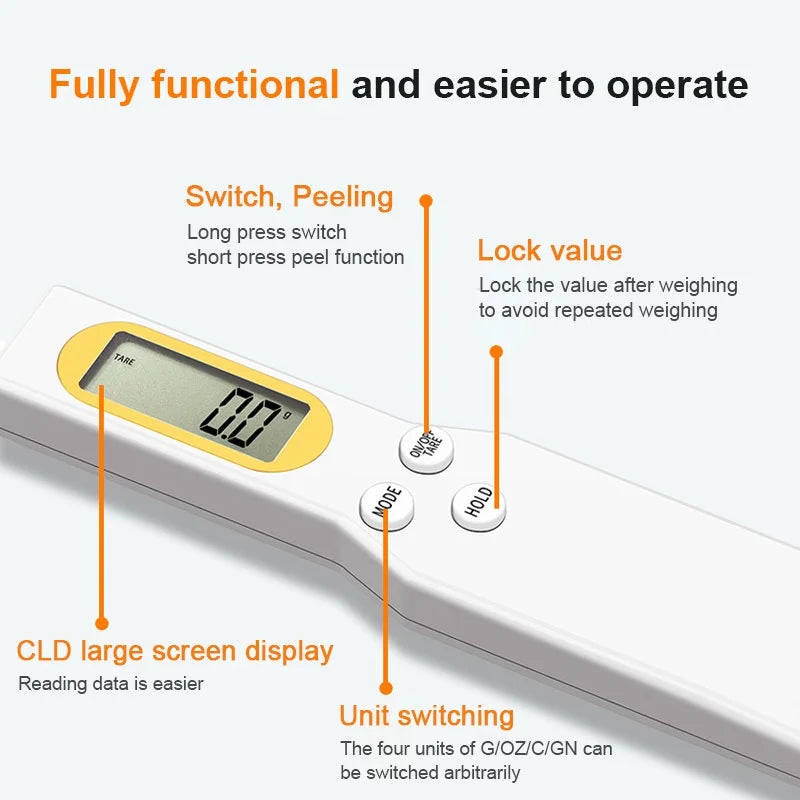 Digital Measuring Spoon Scale 500g/0.1g - LCD Kitchen Tool